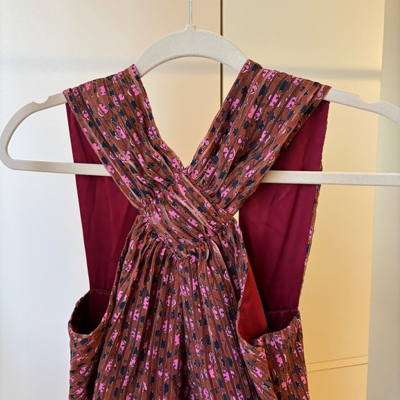 Kate Spade Floradoodle Dress Size 2 Floral Print Crossover Midi Dress NWOT - Picture 2 of 8